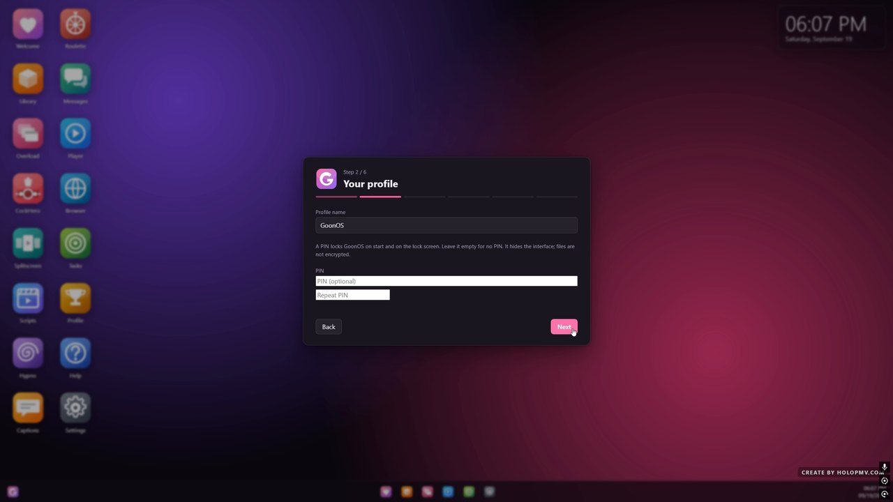 GoonOS Midnight Pink theme