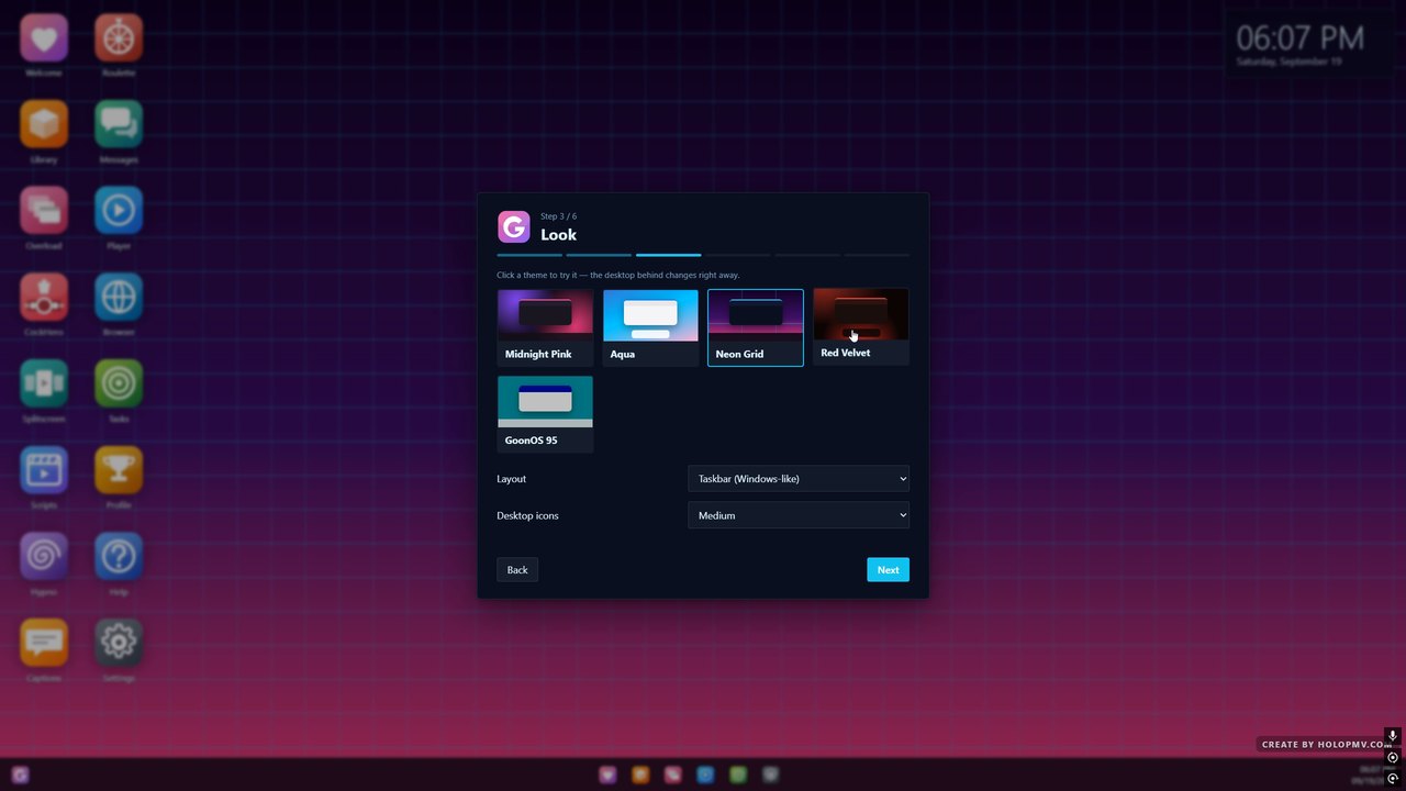GoonOS Neon Grid theme
