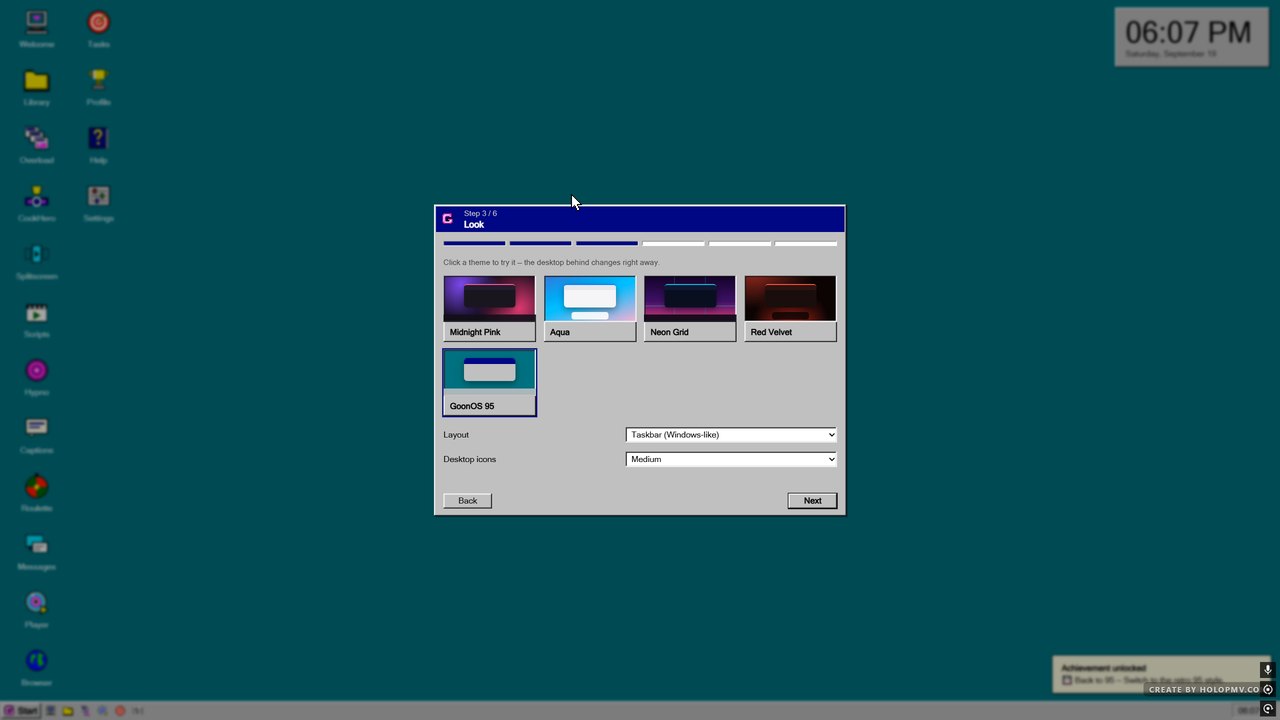 GoonOS 95 retro theme