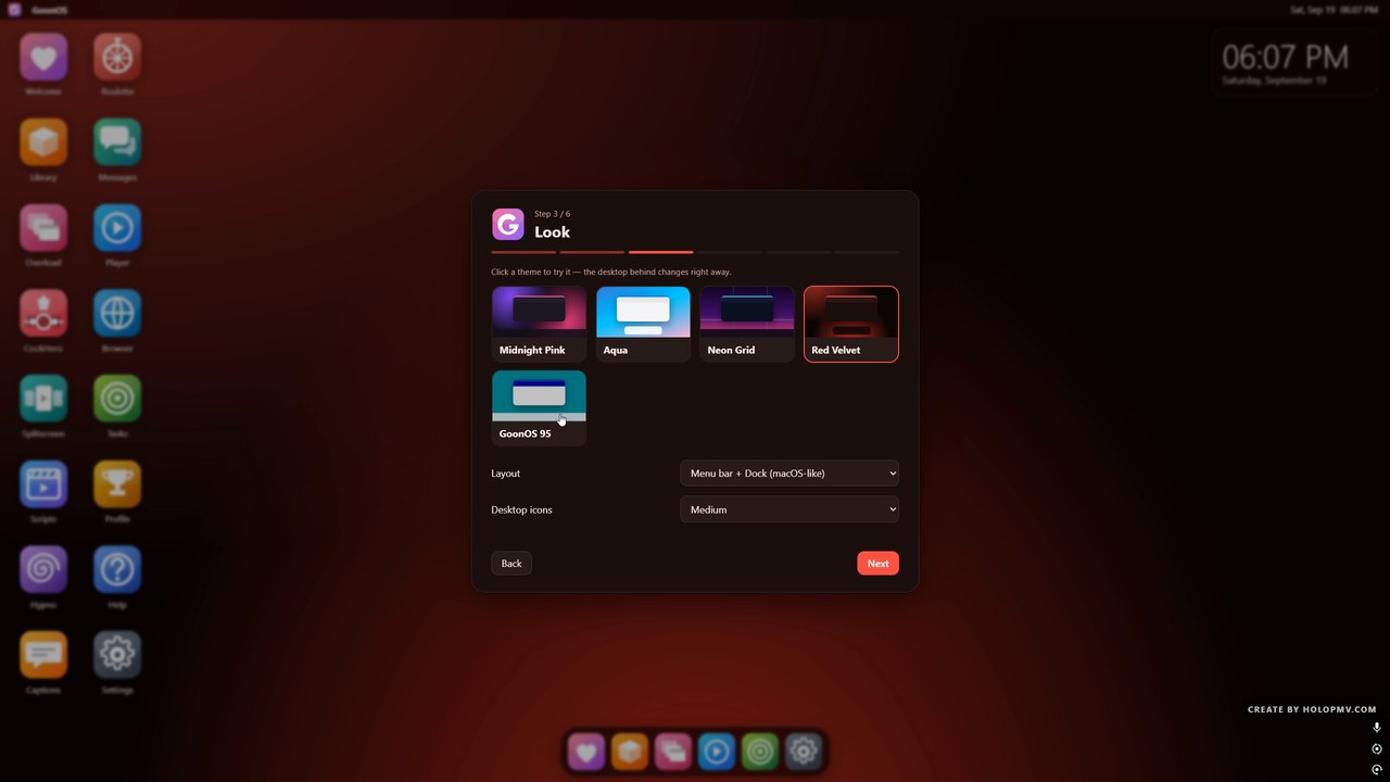 GoonOS Red Velvet theme